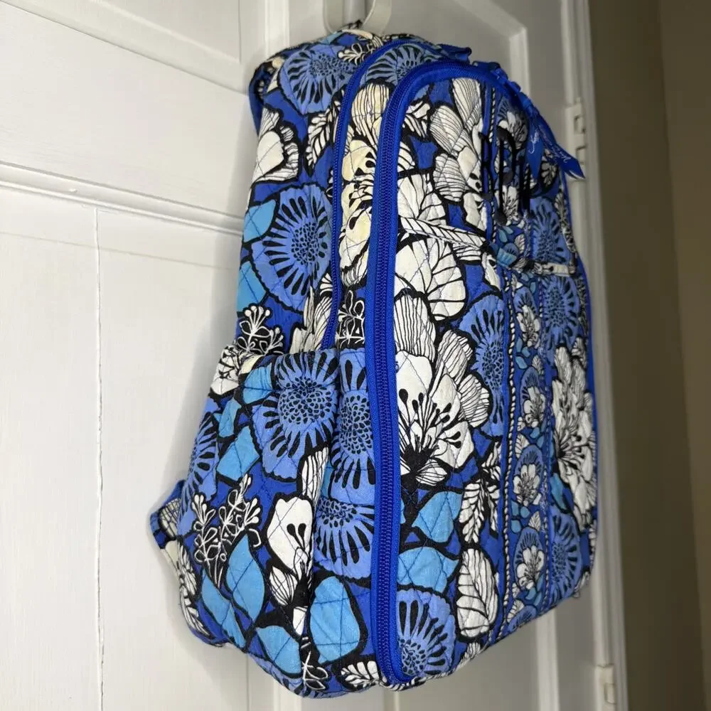 Vera Bradley Blue Bayou Diaper Bag Pad Quilted Backpack Travel Work School Gift